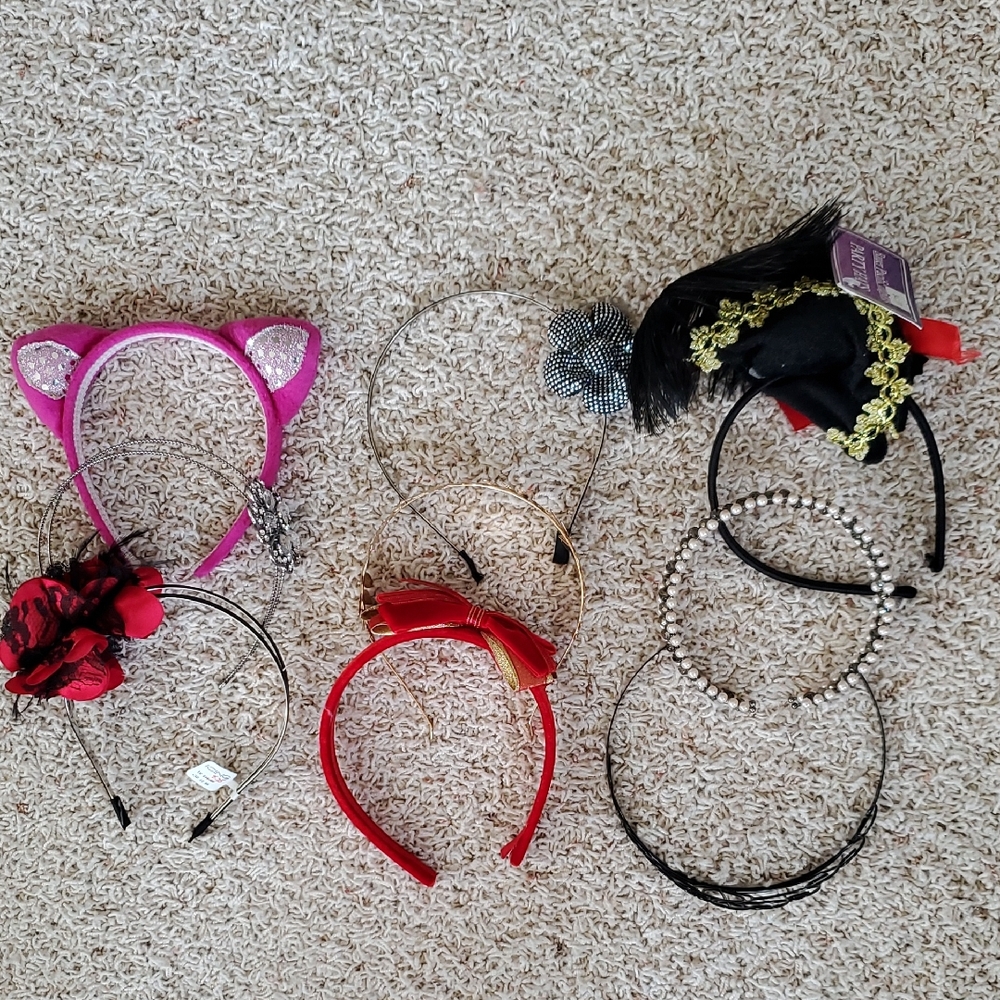 Stylish Headband Set - Pink, Red, Black